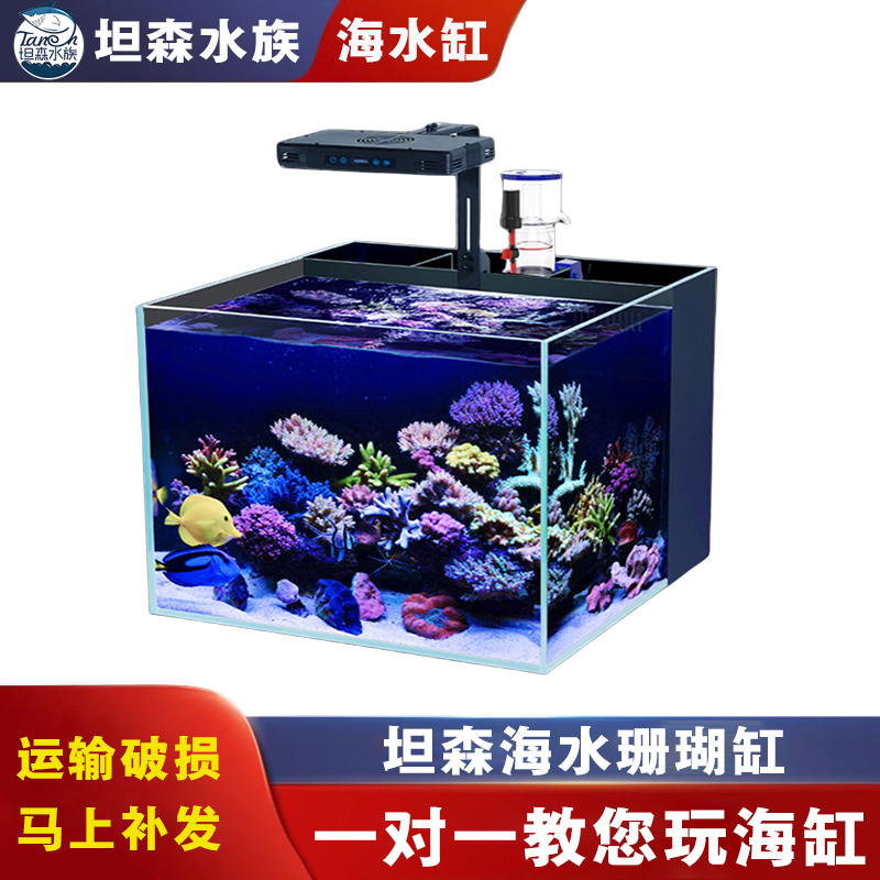 坦森海水缸桌面背滤缸海水珊瑚缸