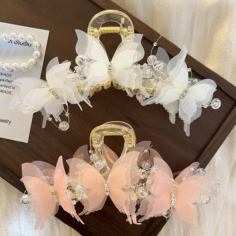 蝴蝶抓夹女大号2025新款高级感甜美发夹后脑勺盘发夹子头饰鲨鱼夹