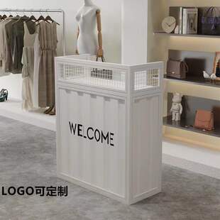 收银台工业风柜台吧台服务导购咨询台服装店铺小型前台迎宾接待台