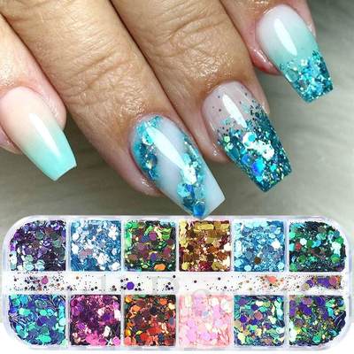 Mirror Iridescent Nail Art Sequins Holographic Mixed Hexagon