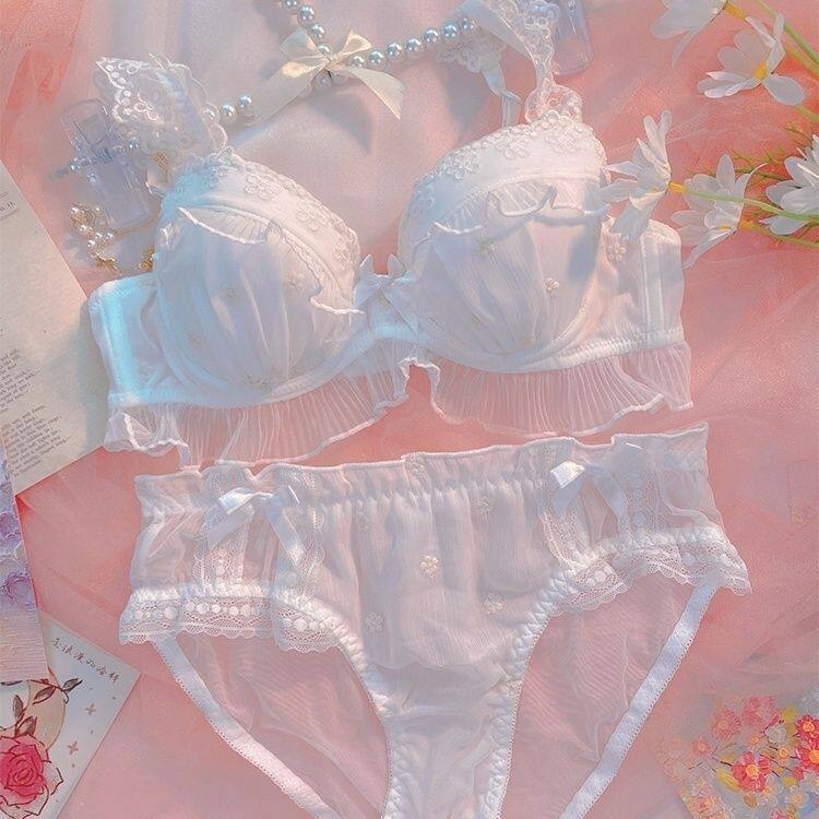 内衣套装女无钢圈性感内裤小胸聚拢夏季薄款蕾丝文胸法式可爱胸罩
