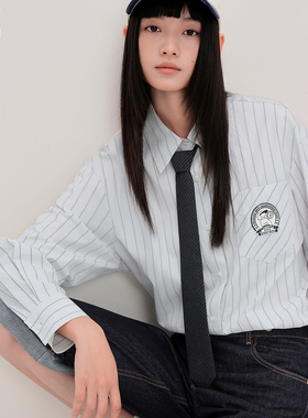 【tombonia联名】乐町商场同款条纹衬衫25秋季新款上衣C2CAF3353