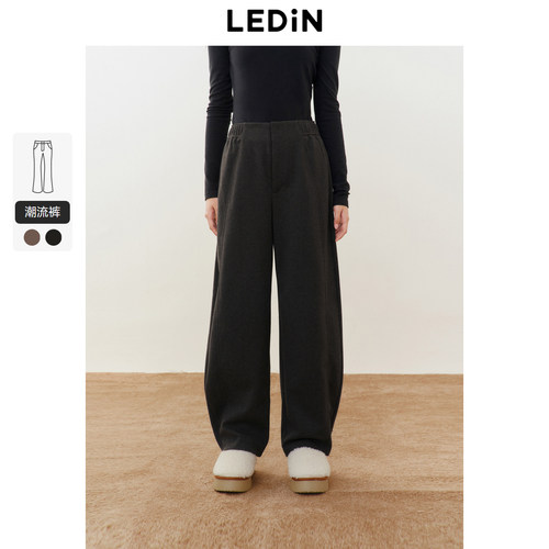 针织呢面料，保暖挺括柔软腰头2/3的松紧带