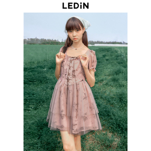 乐町夏季 废土风印花连衣裙C2FAE2533 新款