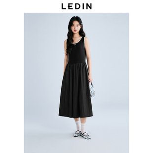 新款 乐町拼接高智风连衣裙女2025夏季 裙子C1FAF2166 商场同款