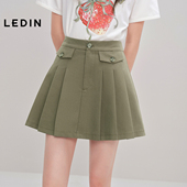 商场同款 乐町设计感百褶裙秋季 新款 装 饰口袋A字短裙C1GEF3119