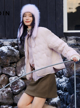 乐町小面包格外穿轻薄羽绒服女装2025冬季新款圆领短款内搭