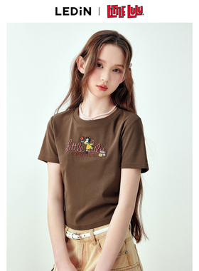 【Little Lulu联名】乐町夏季紧身图案绑带T恤C1CNE2122