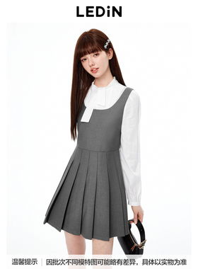 【商场同款】乐町简约背心裙年秋季新款格雷系百褶裙C1FAE3363