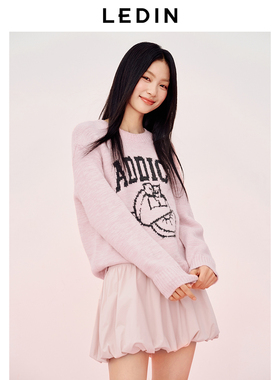 【商场同款】乐町好柿发生圆领针织衫冬宽松新年毛衣C2EEF1321*