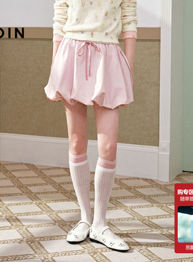 【三防】乐町抽绳设计轻盈花苞裙26春新款弹力防污休闲多巴胺短裙