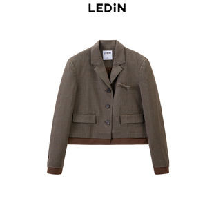 新款 乐町2024秋季 美式 学院风格 外套C1BAE3417 纹西装 商场同款