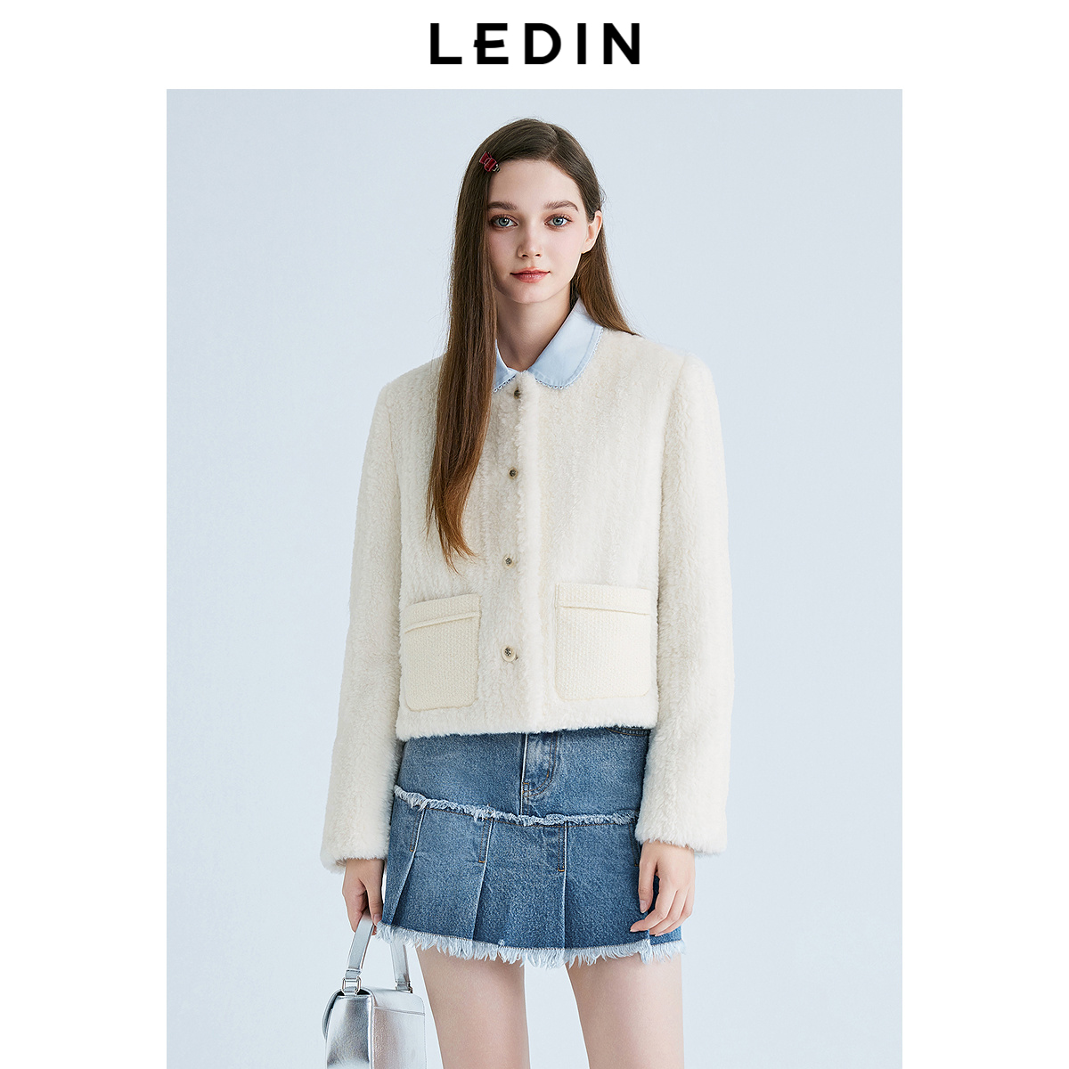 [预]【商场同款】乐町2025新款千金风白色小香风厚外套C1AEF1213*