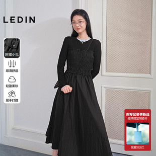 好搭裙子时尚 乐町A字裙摆胸前打揽连衣裙女装 修身 新款 2026年春季