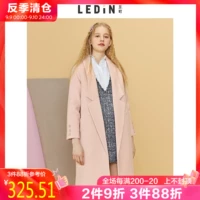 Áo khoác len Lecho 2019 mùa thu mới cho phụ nữ áo khoác len màu hồng dài đến đầu gối - Trung bình và dài Coat áo khoác dạ nữ hàn quốc