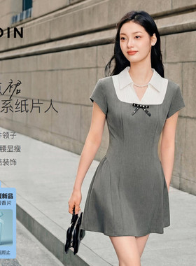 【焦点裙】乐町收腰版学院风高智通勤连衣裙女26夏季新款短款裙子