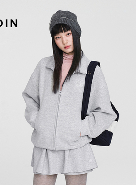【商场同款】乐町立领休闲外套冬新款拉链运动宽松上衣C2BBF4132