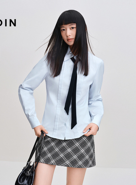 【商场同款】乐町肌理细纹长袖衬衫女2025冬季新款上衣C2CAF4240