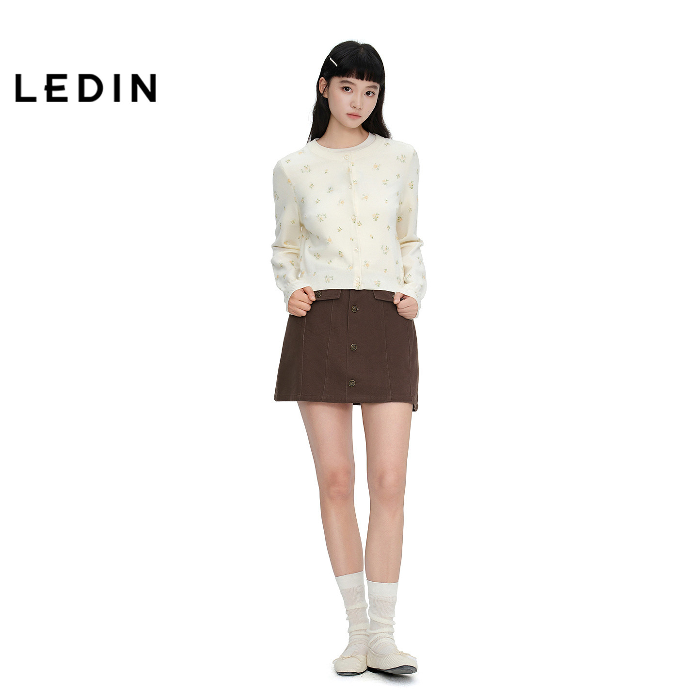 【商场同款】乐町门襟扣设计A字裙春季新款防走光半身裙C1GEG1431,女装/女士精品,半身裙,淘宝优惠券,粉丝福利购,淘宝优惠卷