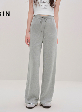 【商场同款】乐町直筒休闲裤新款宽松挺阔斜纹棉休闲裤C1GHF3209