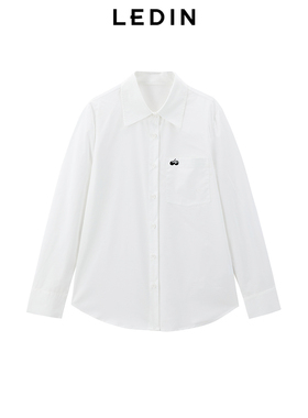 【商场同款】乐町2025春季新款极简樱桃绣花白色衬衫女C2CAF1304*