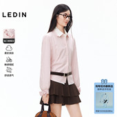 口蝴蝶结装 乐町格纹长袖 饰可爱甜美上衣 2026年春季 新袖 衬衫 女装