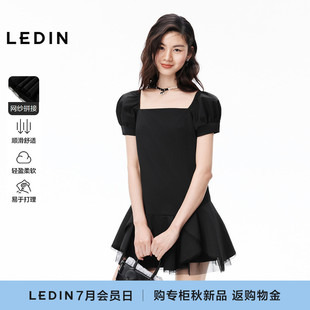 【商场同款】乐町轻机能风连衣裙女下摆不规则网纱裙子C1FAG3128