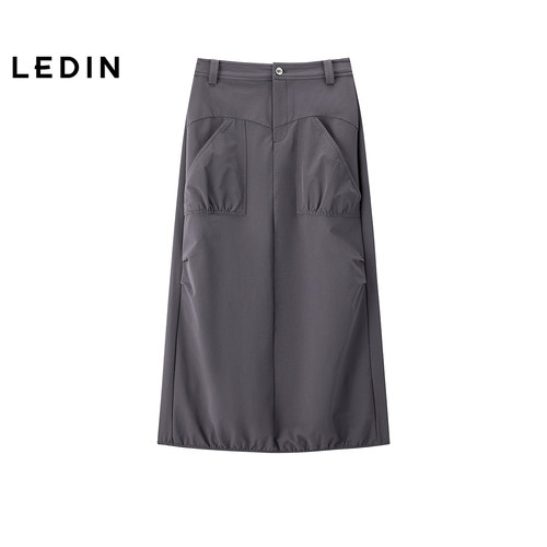 【商场同款】乐町口袋A字长裙女秋冬新款显瘦显高半身裙C2GFF4450