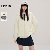 乐町绣标卫衣外套25年秋季 新款 通勤帽绳设计拉链休闲百搭宽松便服