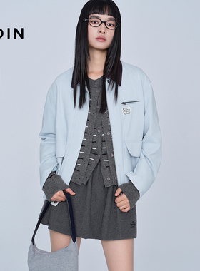 【商场同款】乐町学院风翻领外套女冬新款休闲工装夹克C2BBF4251