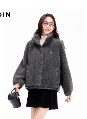 【商场同款】乐町2024冬季新款仿羊羔毛休闲立领外套C2AEE4304