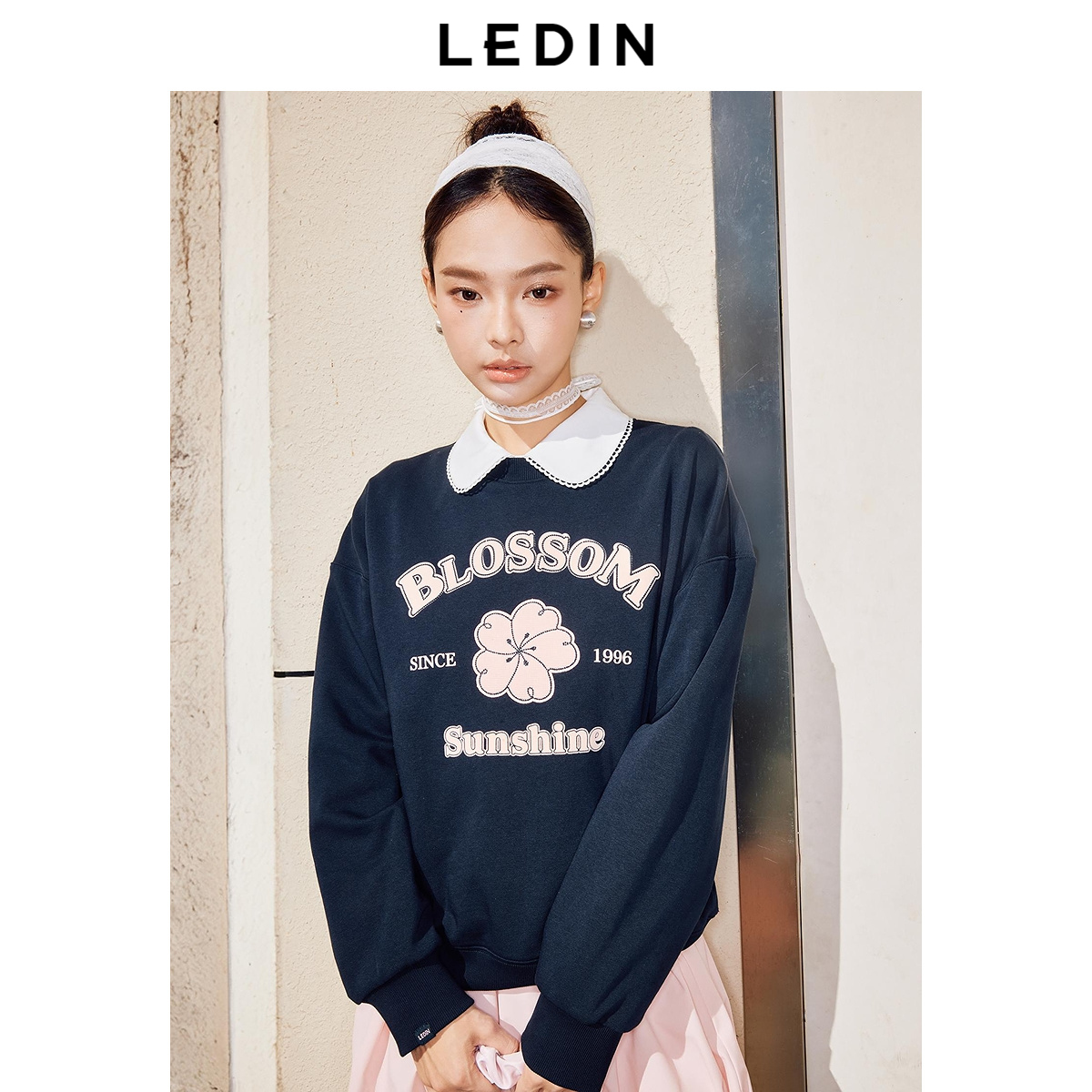 【商场同款】乐町2025春季新款圆领字母印花卫衣外套女C1CRF1428*