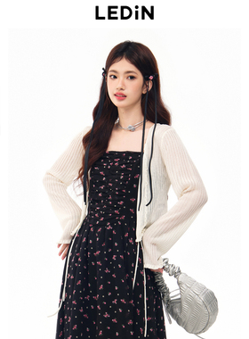 乐町2024夏季新款绑带花边线毛针织衫开衫C1EDE2208