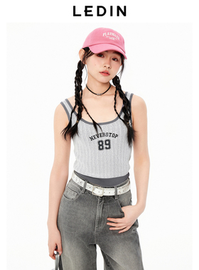 【商场同款】乐町U领线背心新款针织修身打底背心C2EFE3202