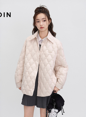 【商场同款】乐町衬衫式轻薄羽绒服女2025冬季新款外套C1ACF4223
