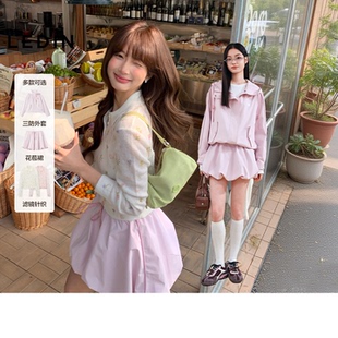 圆领拉链外套 韩系甜美出街打卡毛针织衫 乐町滤镜针织春季 新款