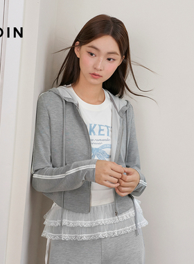 【商场同款】乐町蝴蝶结印花外套新款直筒收腰简约外套C1BBF3217