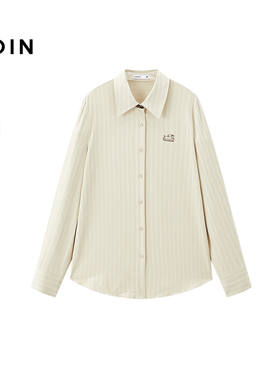 【商场同款】乐町暗肌理条纹衬衫女装25秋冬新款柔软上衣2CAF4332
