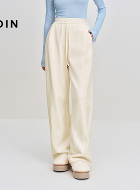 【商场同款】乐町宽松直筒休闲裤冬新款仿羊绒针织裤子C2GHF4324