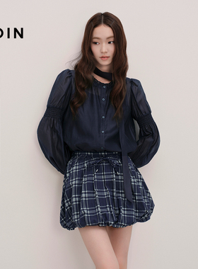 【商场同款】乐町宽松长袖衬衫女装2025年秋季新款上衣C1CAF3404