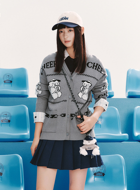 【tombonia联名】乐町呼噜毛衣满印宽松针织开衫外套女C2EDF3337