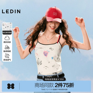 《不同的马》艺术联名系列乐町商场同款弹力修身吊带衫C2CQG2736