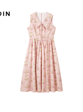 【商场同款】乐町大翻领无袖连衣裙2025夏季新款裙子C1FAF2623