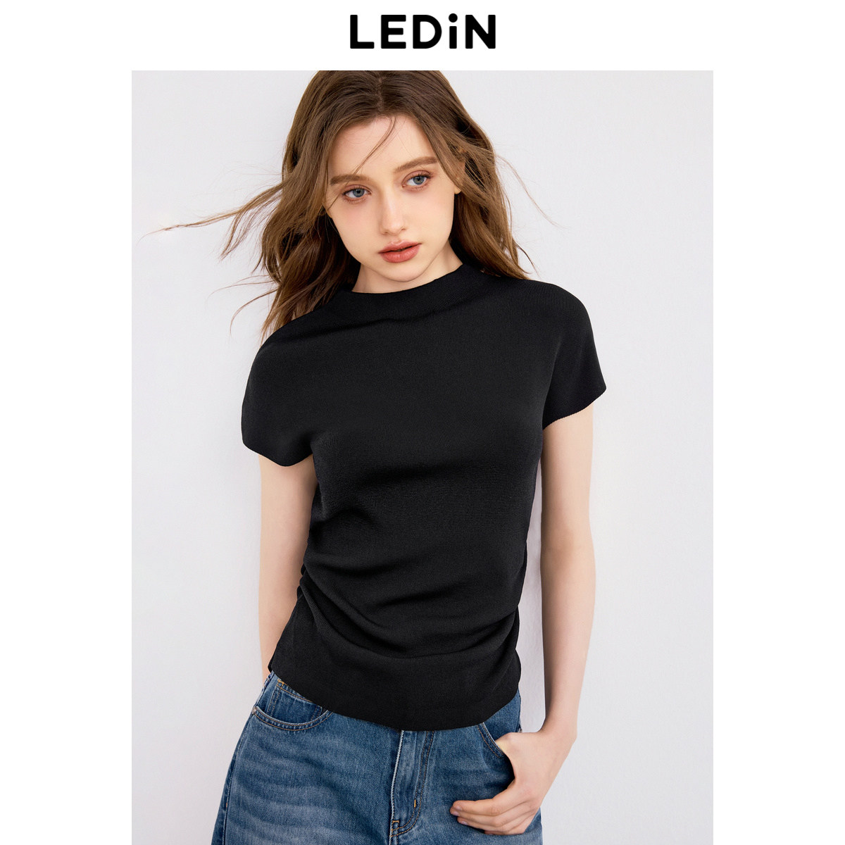 乐町基础圆领线套衫秋季小飞袖修身针织毛衫百搭上衣,女装/女士精品,毛针织衫,淘宝优惠券,粉丝福利购,淘宝优惠卷