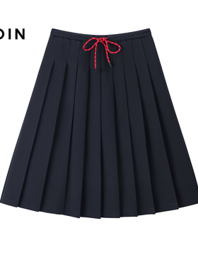 【商场同款】乐町松紧腰百褶长裙春季新款学院风半身裙C2GFG1237