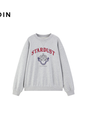 【商场同款】乐町学院字母圆领卫衣24冬季新款宽松卫衣C2CRE4301