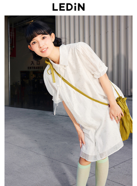 乐町衬衫连衣裙年夏季新款轻国风短袖裙C2FAE2F13