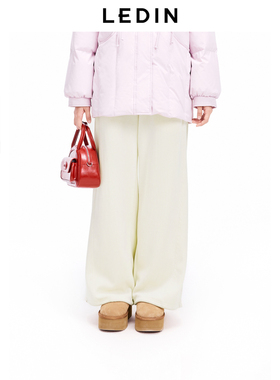 【商场同款】乐町冬季新品灯芯绒复合绒休闲裤阔腿裤女C1GHE4486