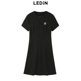 裙C2FAE2F11 休闲短袖 乐町针织露背连衣裙24夏季 新款