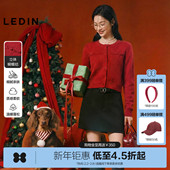 新款 乐町小香风针织开衫 25年冬季 新年节庆正肩上衣蝴蝶结内搭毛衣